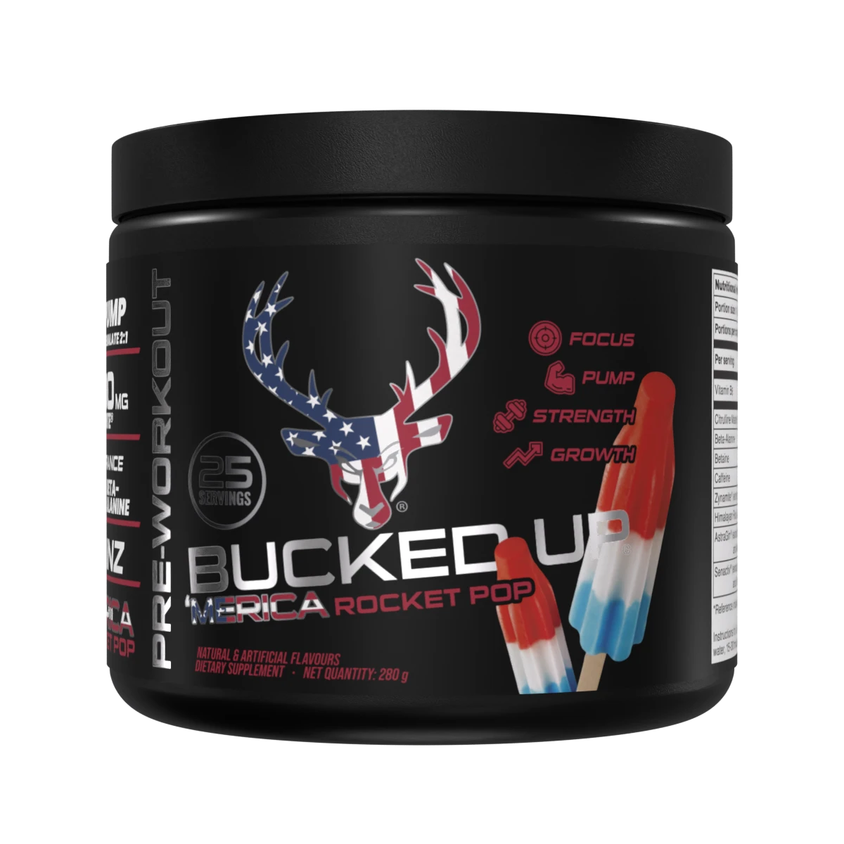 Bucked Up Pre Workout powder(200mg) / Merica Rocket pop